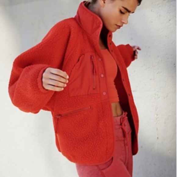 Free People Hit the Slopes Red Fleece - Picture 1 of 5